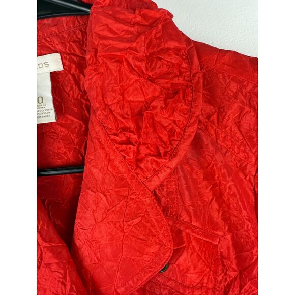 NWOT Chico's Crinkle Sheen red jacket, blazer, US Size 4 - Picture 13 of 15
